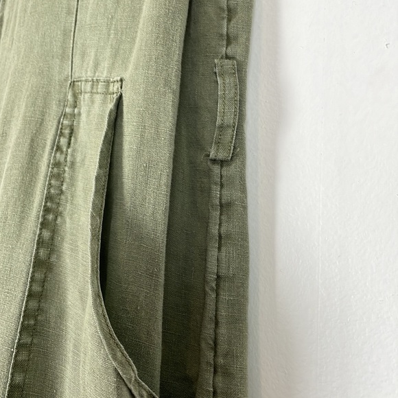 Nicole Miller sleeveless linen jumpsuit women 4 pocket size 4 button closure - Picture 5 of 12